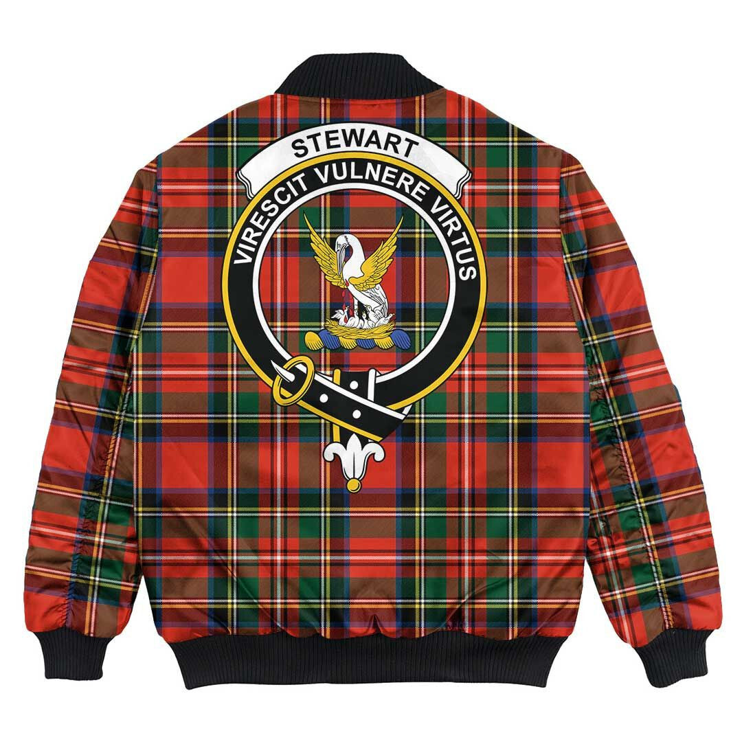Clan Stewart Royal Modern Tartan Crest Bomber Jacket BD95 Stewart Royal Modern Tartan Tartan Bomber Jacket   
