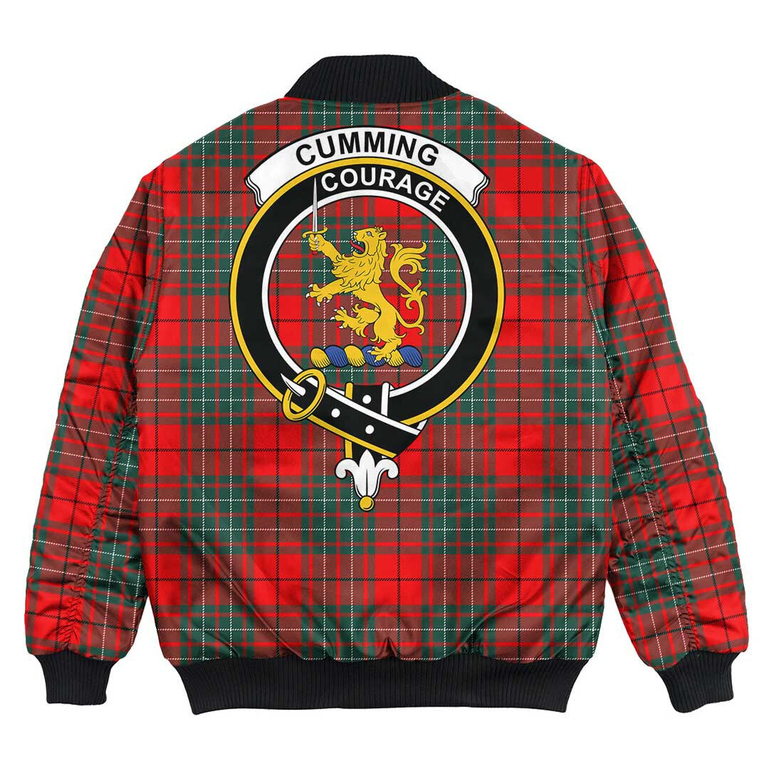 Clan Cumming Modern Tartan Crest Bomber Jacket OK36 Cumming Modern Tartan Tartan Bomber Jacket   