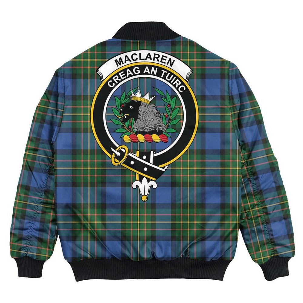 Clan MacLaren Ancient Tartan Crest Bomber Jacket CO29 MacLaren Ancient Tartan Tartan Bomber Jacket   