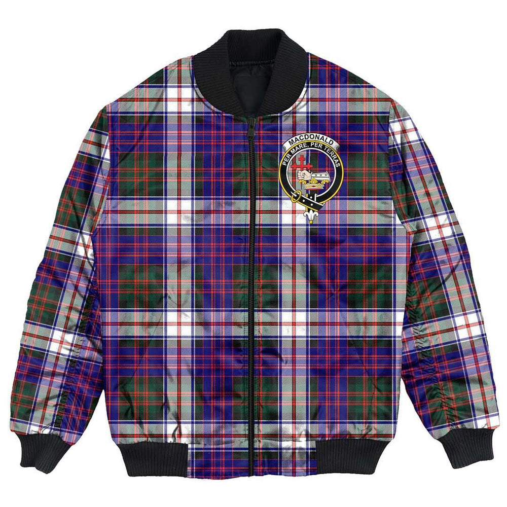 Clan MacDonald Dress Modern Tartan Crest Bomber Jacket EV11 MacDonald Dress Modern Tartan Tartan Bomber Jacket   