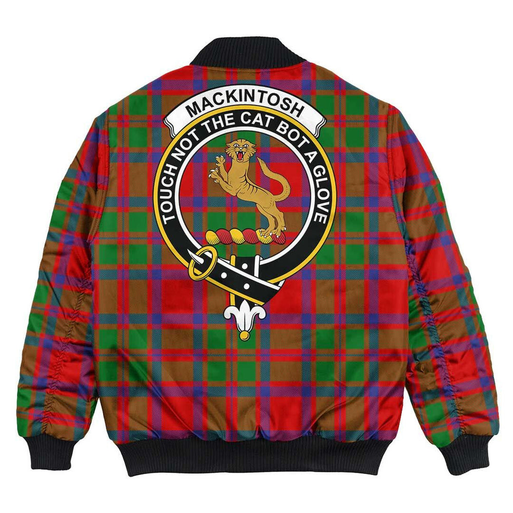 Clan MacKintosh Modern Tartan Crest Bomber Jacket OO79 MacKintosh Modern Tartan Tartan Bomber Jacket   