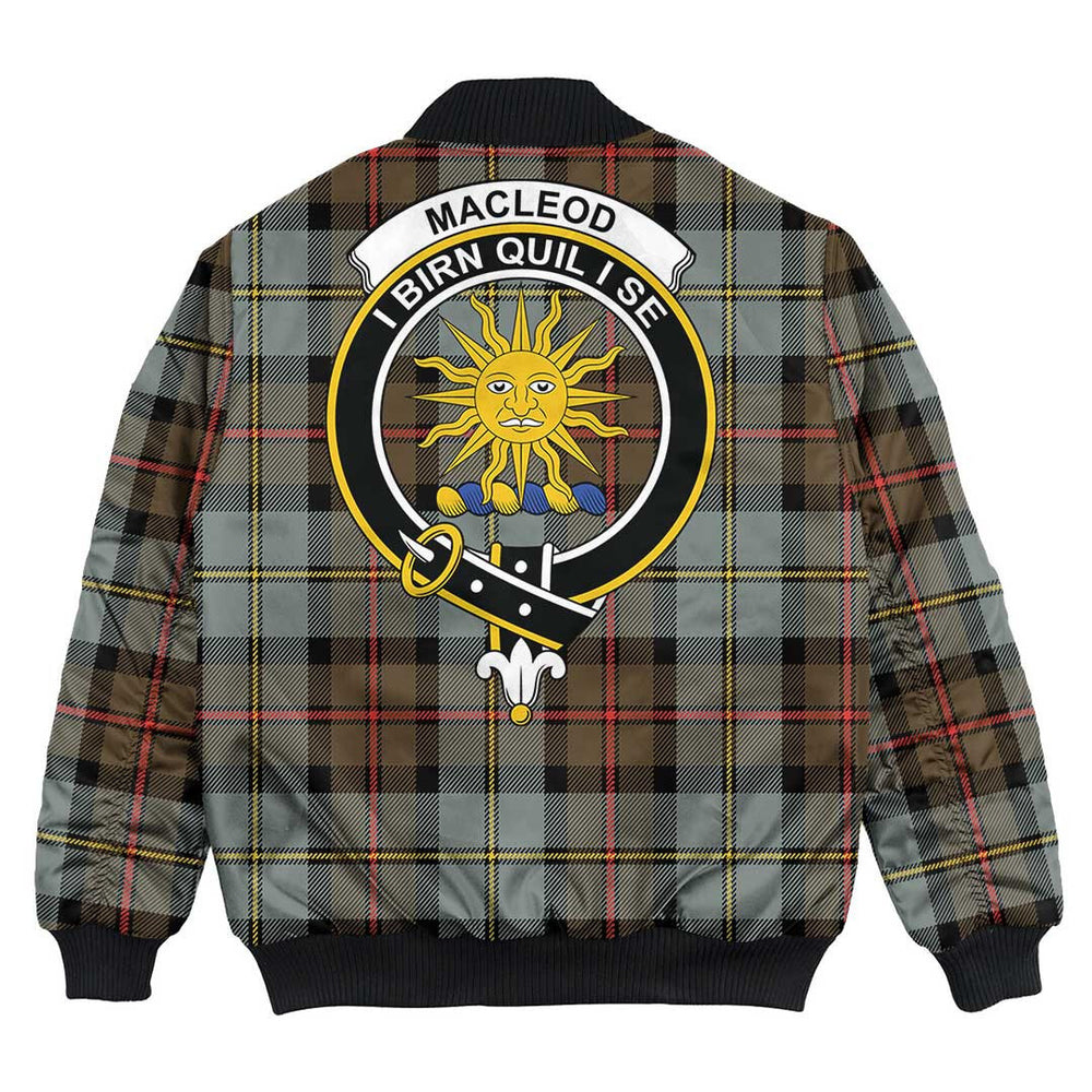 Clan MacLeod of Harris Weathered Tartan Crest Bomber Jacket JH84 MacLeod of Harris Weathered Tartan Tartan Bomber Jacket   
