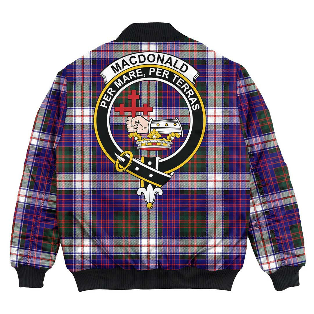 Clan MacDonald Dress Modern Tartan Crest Bomber Jacket EV11 MacDonald Dress Modern Tartan Tartan Bomber Jacket   