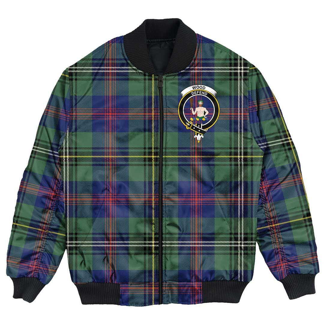 Clan Wood Modern Tartan Crest Bomber Jacket SF87 Wood Modern Tartan Tartan Bomber Jacket   
