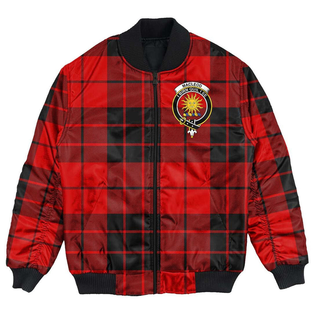 Clan MacLeod of Raasay Tartan Crest Bomber Jacket VJ66 MacLeod of Raasay Tartan Tartan Bomber Jacket   