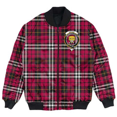 Clan Little Tartan Crest Bomber Jacket ZC22 Little Tartan Tartan Bomber Jacket   