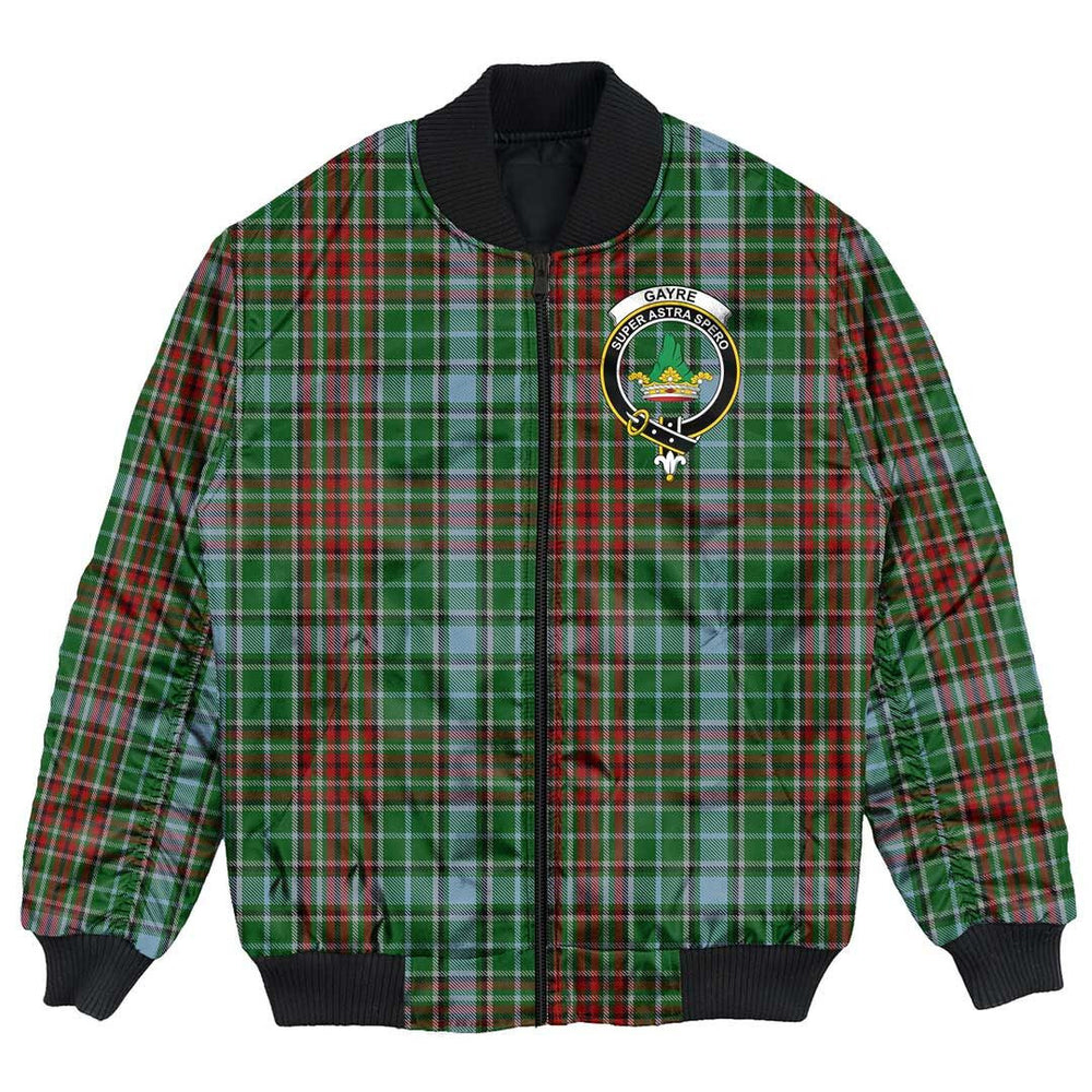 Clan Gayre Tartan Crest Bomber Jacket DE57 Gayre Tartan Tartan Bomber Jacket   