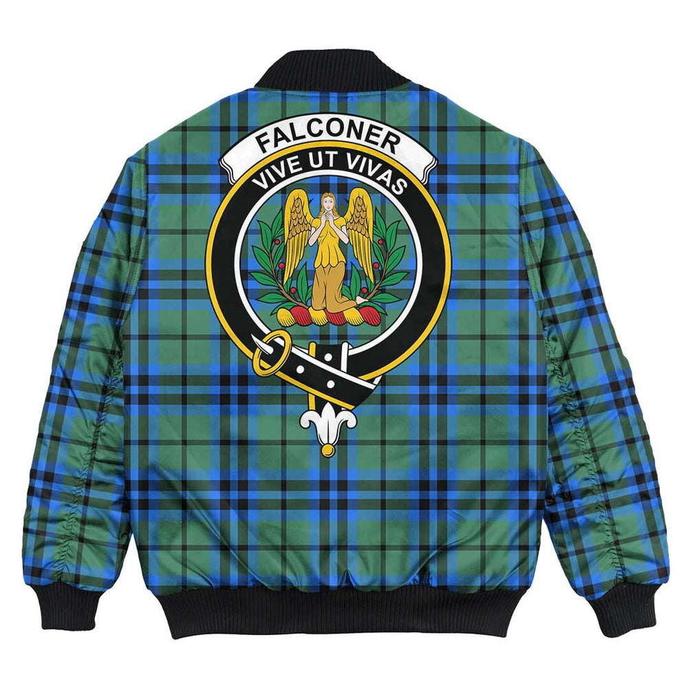 Clan Falconer Tartan Crest Bomber Jacket NE44 Falconer Tartan Tartan Bomber Jacket   
