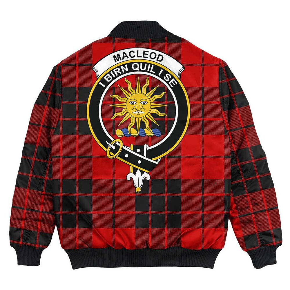 Clan MacLeod of Raasay Tartan Crest Bomber Jacket VJ66 MacLeod of Raasay Tartan Tartan Bomber Jacket   