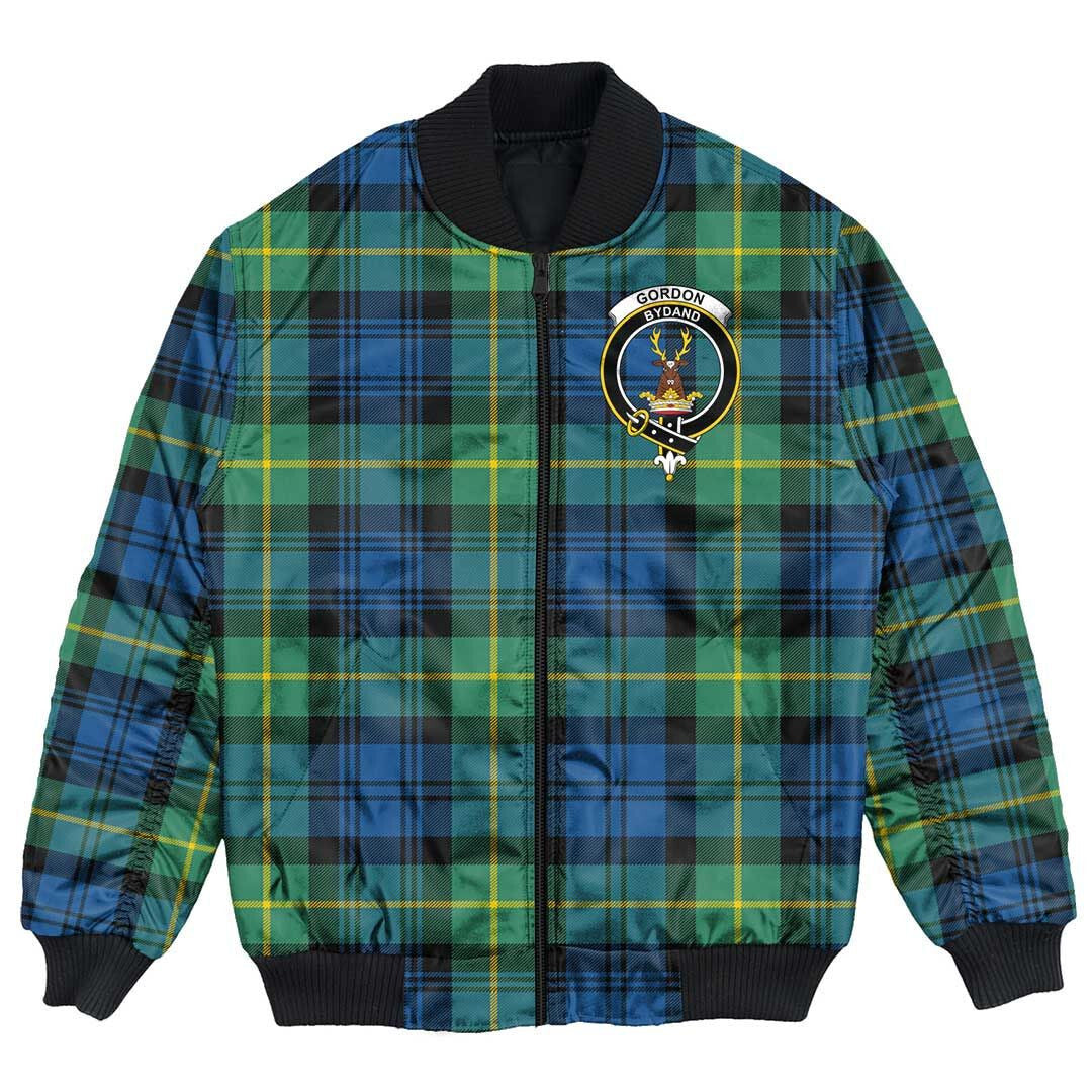 Clan Gordon Ancient Tartan Crest Bomber Jacket YQ64 Gordon Ancient Tartan Tartan Bomber Jacket   