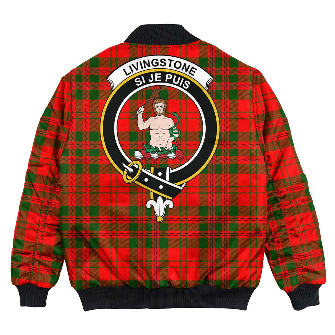 Clan Livingstone Modern Tartan Crest Bomber Jacket MS30 Livingstone Modern Tartan Tartan Bomber Jacket   