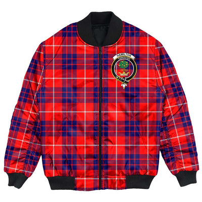 Clan Hamilton Modern Tartan Crest Bomber Jacket AC82