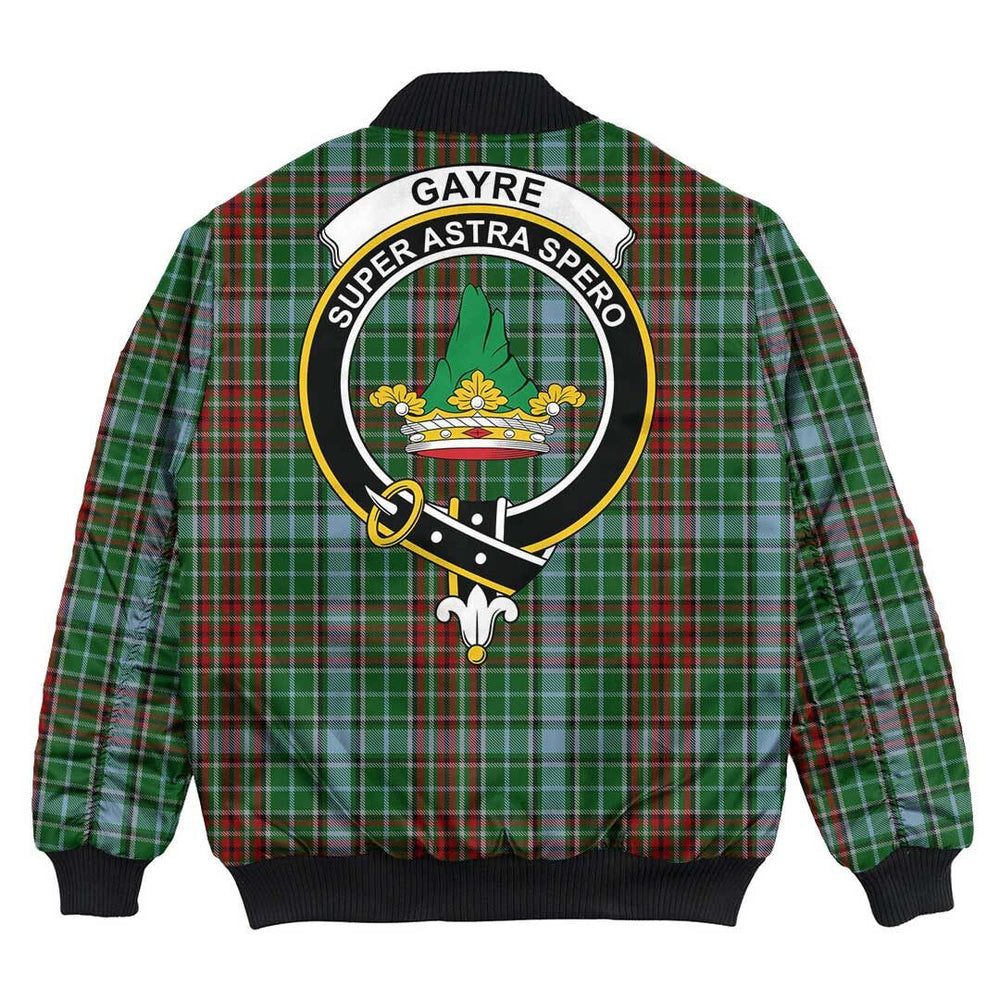 Clan Gayre Tartan Crest Bomber Jacket DE57 Gayre Tartan Tartan Bomber Jacket   