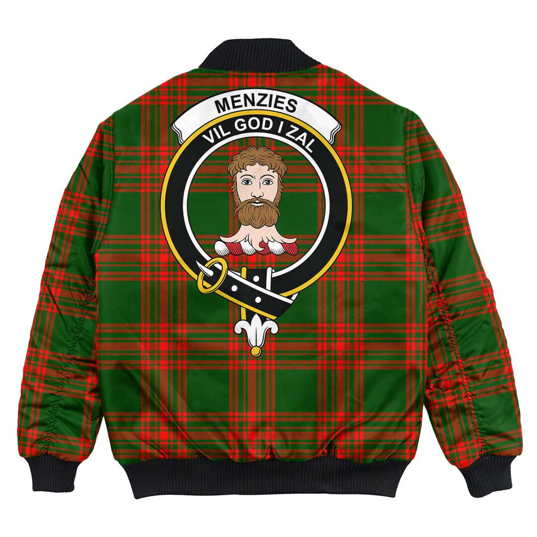 Clan Menzies Green Modern Tartan Crest Bomber Jacket TB70 Menzies Green Modern Tartan Tartan Bomber Jacket   