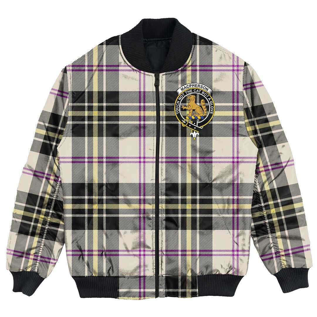 Clan MacPherson Dress Ancient Tartan Crest Bomber Jacket YW15 MacPherson Dress Ancient Tartan Tartan Bomber Jacket   