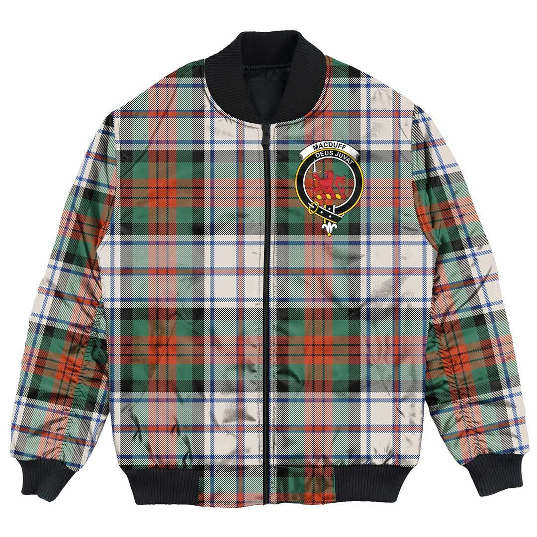 Clan MacDuff Dress Ancient Tartan Crest Bomber Jacket NK63 MacDuff Dress Ancient Tartan Tartan Bomber Jacket   