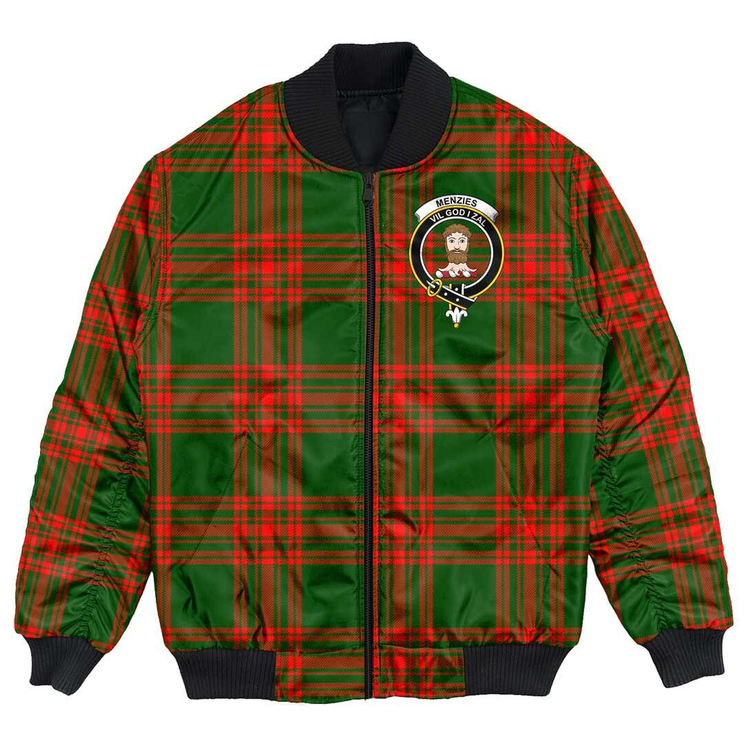 Clan Menzies Green Modern Tartan Crest Bomber Jacket TB70 Menzies Green Modern Tartan Tartan Bomber Jacket   