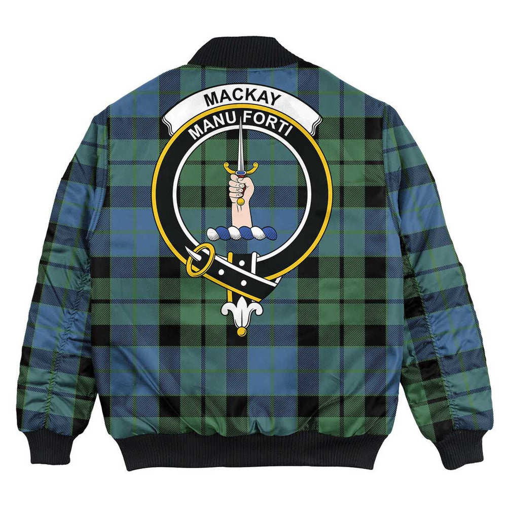 Clan MacKay Ancient Tartan Crest Bomber Jacket JK30 MacKay Ancient Tartan Tartan Bomber Jacket   