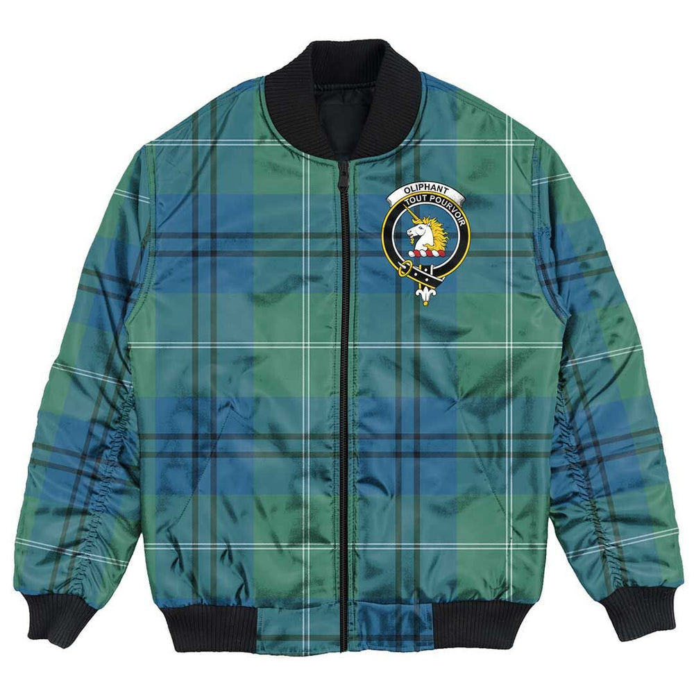 Clan Oliphant Ancient Tartan Crest Bomber Jacket DN83 Oliphant Ancient Tartan Tartan Bomber Jacket   