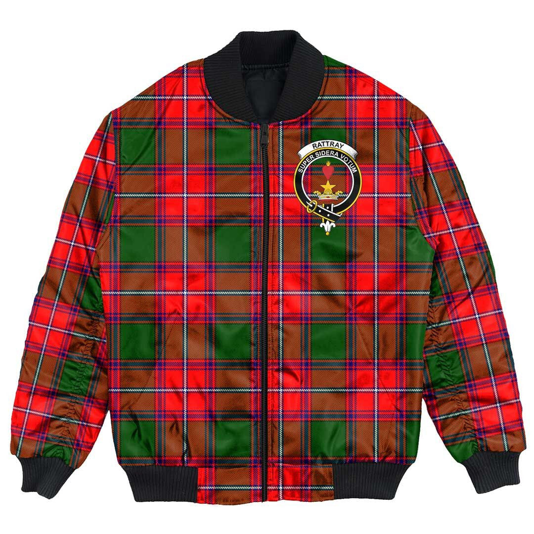 Clan Rattray Modern Tartan Crest Bomber Jacket LQ55 Rattray Modern Tartan Tartan Bomber Jacket   
