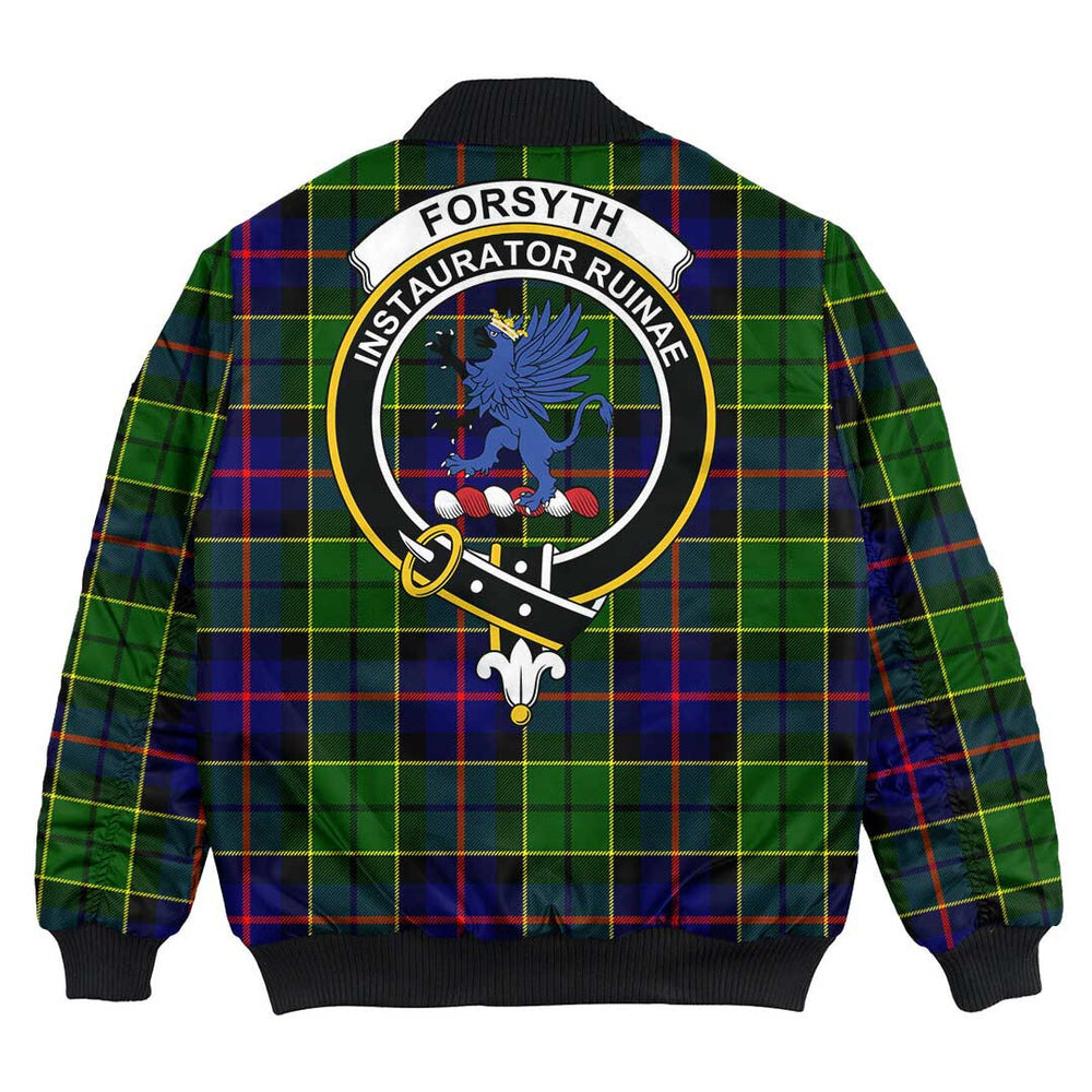 Clan Forsyth Modern Tartan Crest Bomber Jacket GP21 Forsyth Modern Tartan Tartan Bomber Jacket   