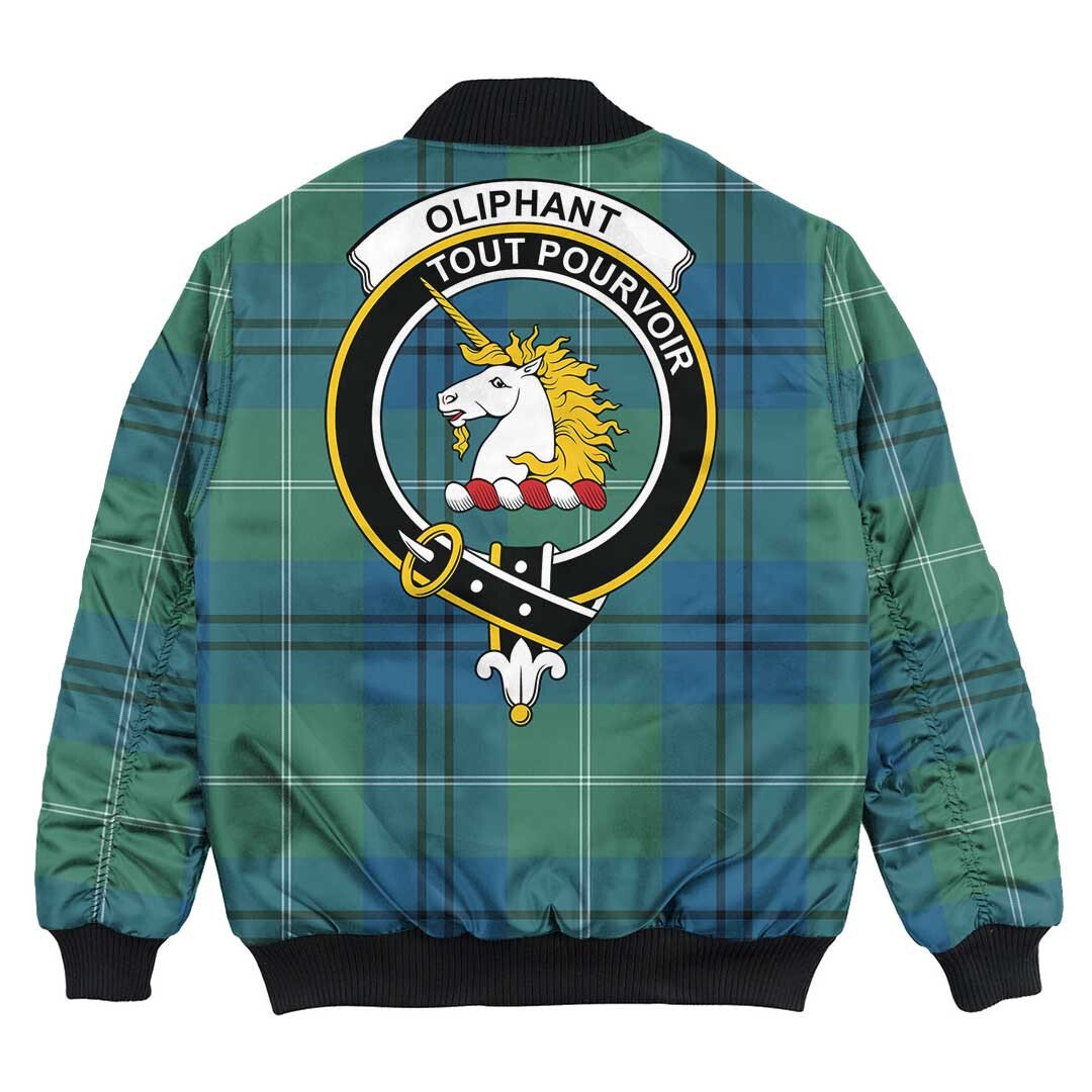 Clan Oliphant Ancient Tartan Crest Bomber Jacket DN83 Oliphant Ancient Tartan Tartan Bomber Jacket   