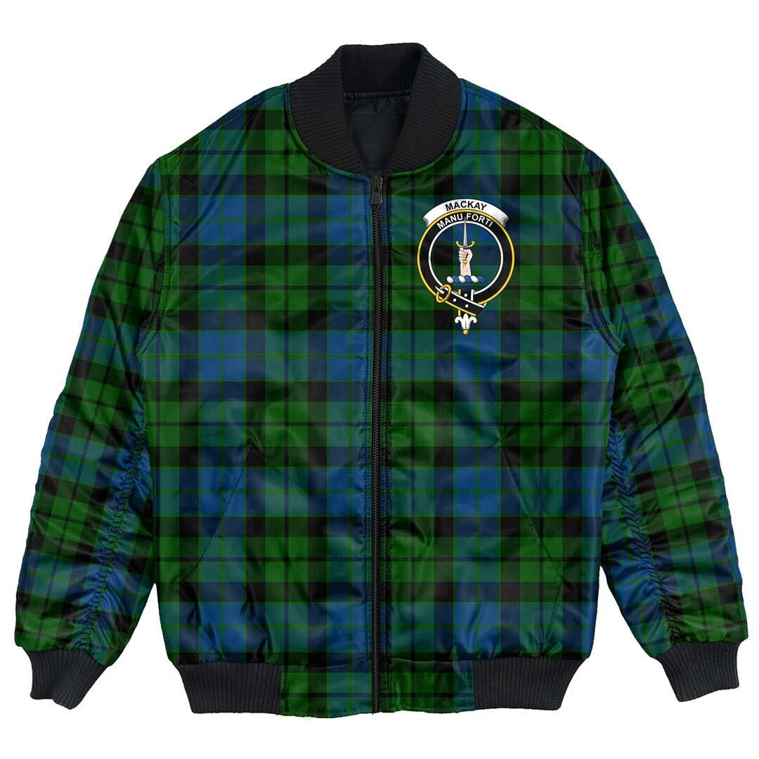 Clan MacKay Modern Tartan Crest Bomber Jacket FL59 MacKay Modern Tartan Tartan Bomber Jacket   