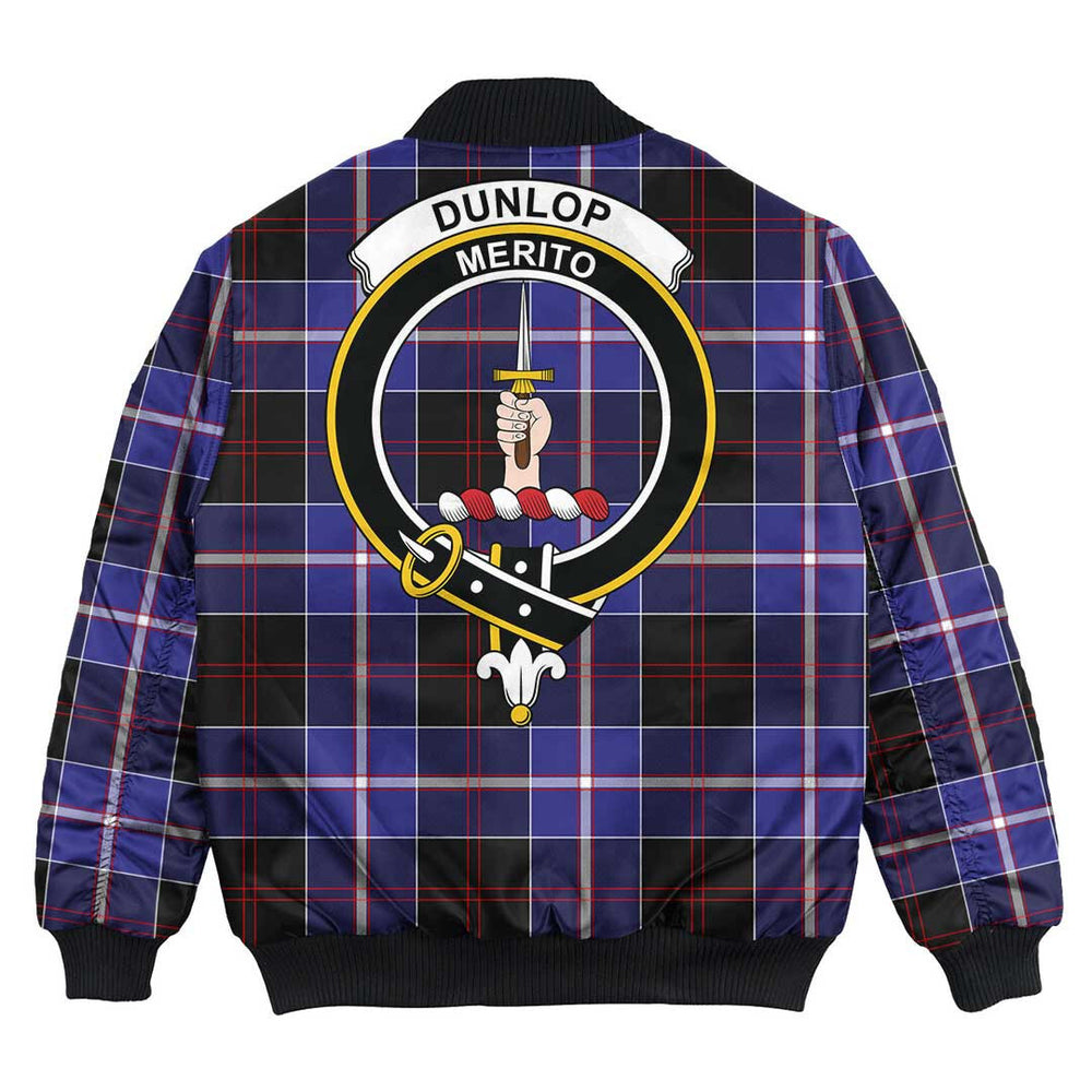Clan Dunlop Modern Tartan Crest Bomber Jacket ES45 Dunlop Modern Tartan Tartan Bomber Jacket   