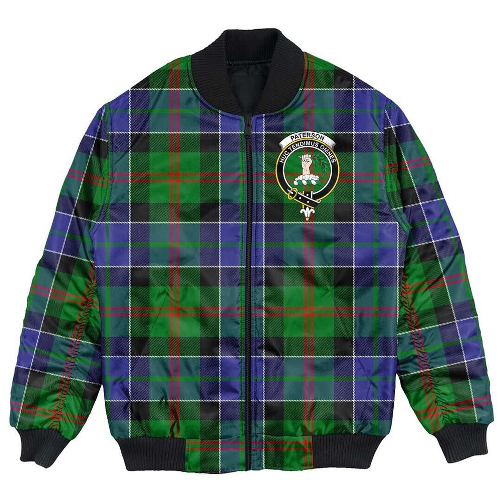 Clan Paterson Tartan Crest Bomber Jacket OX65 Paterson Tartan Tartan Bomber Jacket   