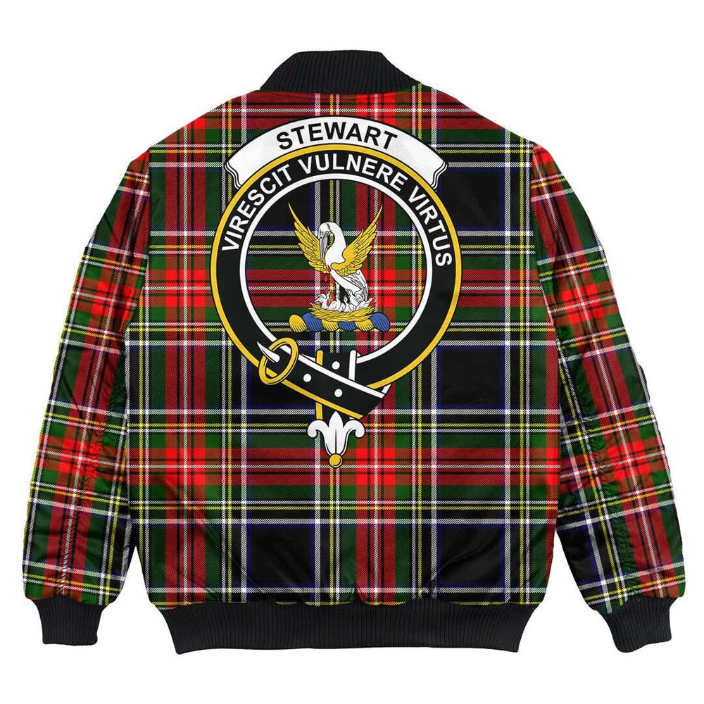 Clan Stewart Black Tartan Crest Bomber Jacket IY58 Stewart Black Tartan Tartan Bomber Jacket   