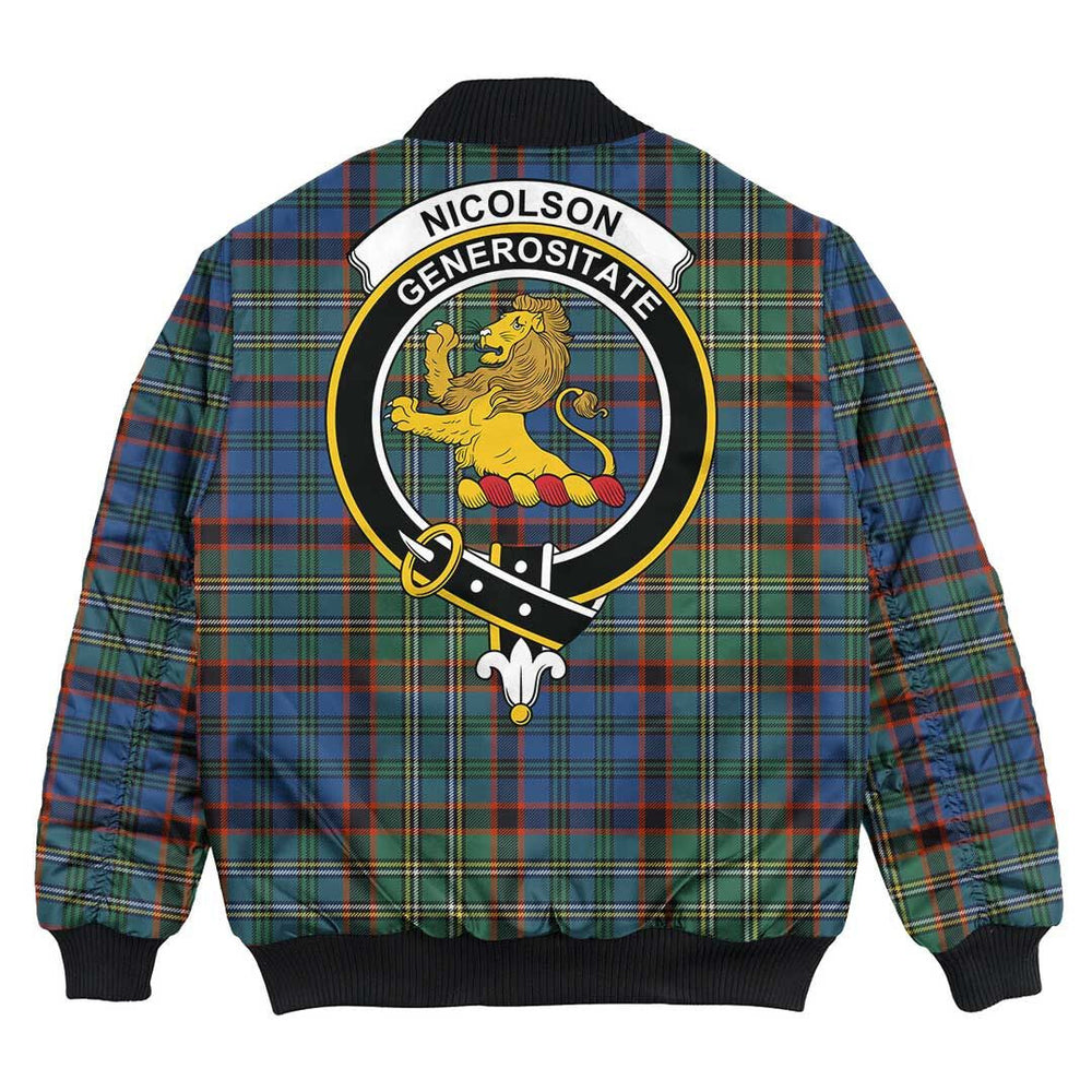 Clan Nicolson Hunting Ancient Tartan Crest Bomber Jacket KA35 Nicolson Hunting Ancient Tartan Tartan Bomber Jacket   