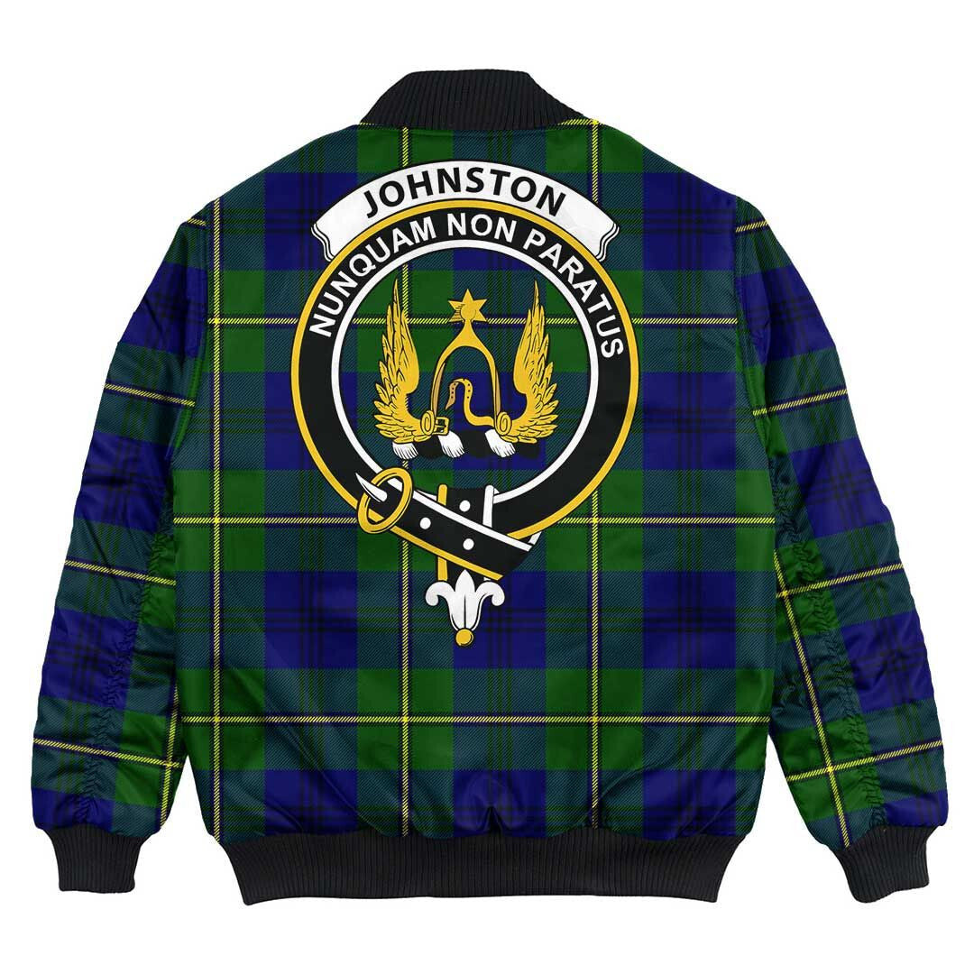 Clan Johnston Modern Tartan Crest Bomber Jacket SU91 Johnston Modern Tartan Tartan Bomber Jacket   