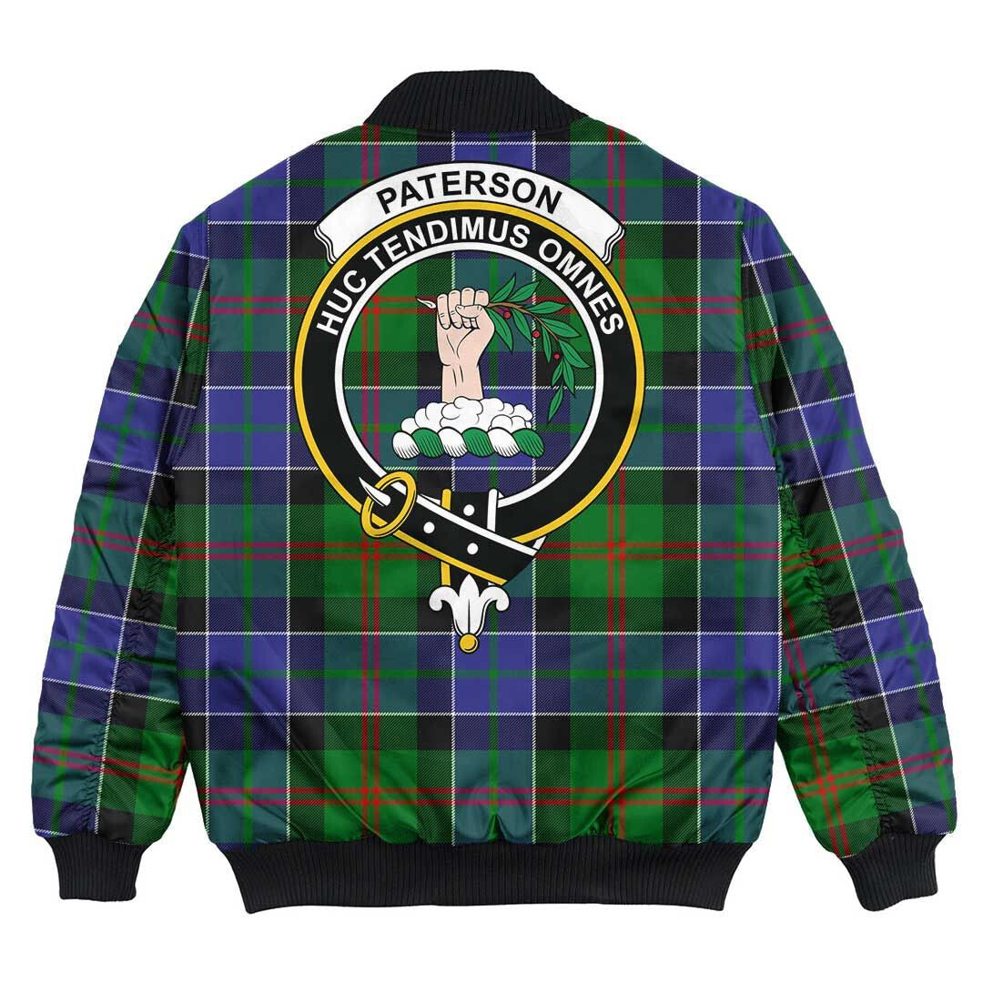 Clan Paterson Tartan Crest Bomber Jacket OX65 Paterson Tartan Tartan Bomber Jacket   
