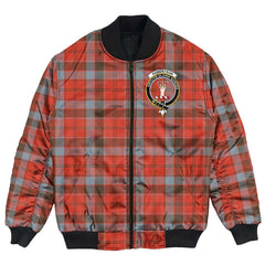 Clan Robertson Weathered Tartan Crest Bomber Jacket JC73 Robertson Weathered Tartan Tartan Bomber Jacket   