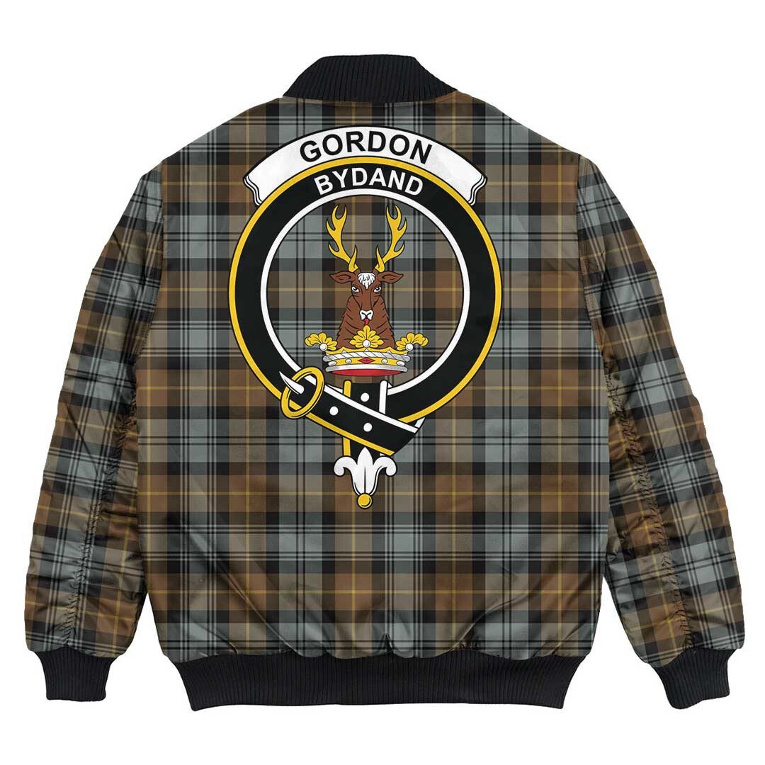 Clan Gordon Weathered Tartan Crest Bomber Jacket WO11 Gordon Weathered Tartan Tartan Bomber Jacket   