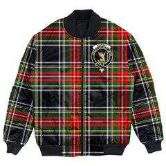 Clan Stewart Black Tartan Crest Bomber Jacket IY58 Stewart Black Tartan Tartan Bomber Jacket   