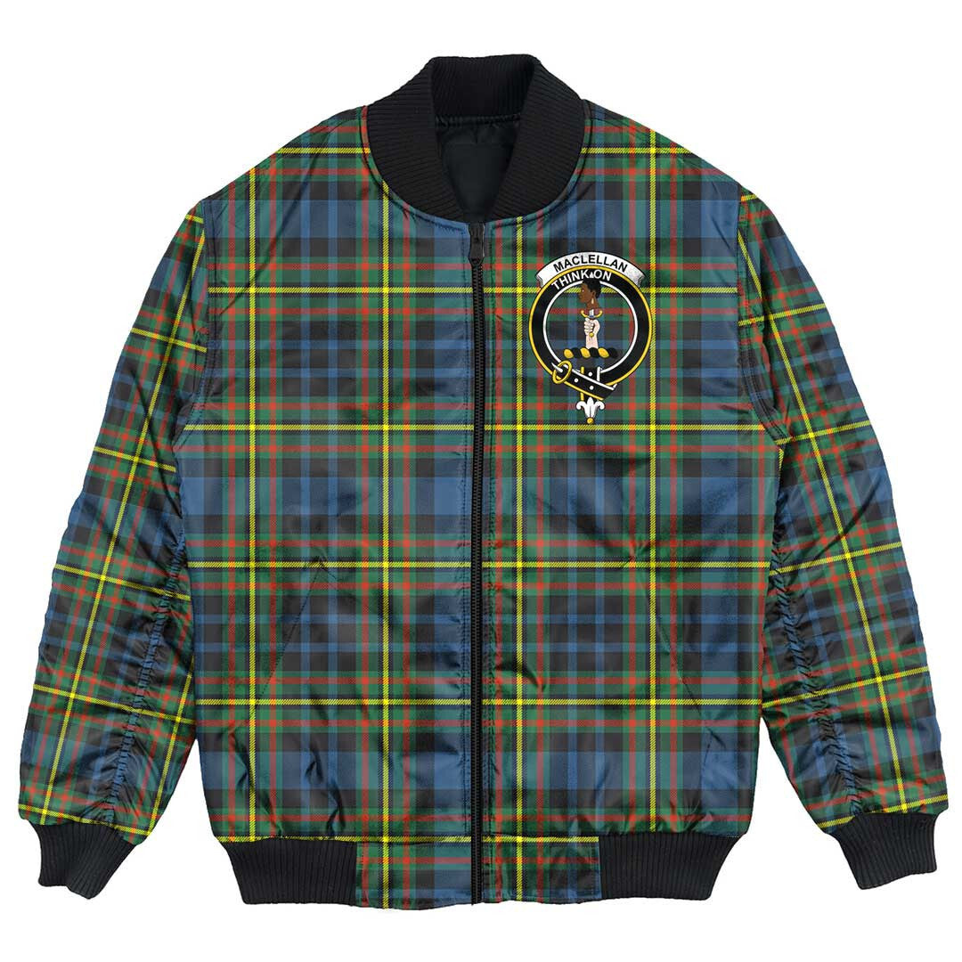 Clan MacLellan Ancient Tartan Crest Bomber Jacket LX53 MacLellan Ancient Tartan Tartan Bomber Jacket   