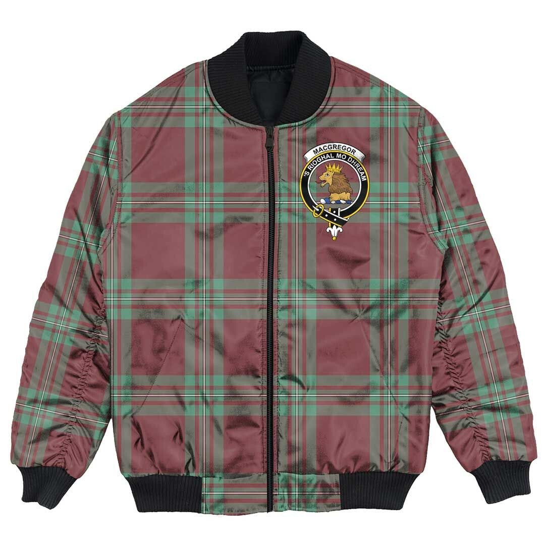 Clan MacGregor Hunting Ancient Tartan Crest Bomber Jacket WV23 MacGregor Hunting Ancient Tartan Tartan Bomber Jacket   