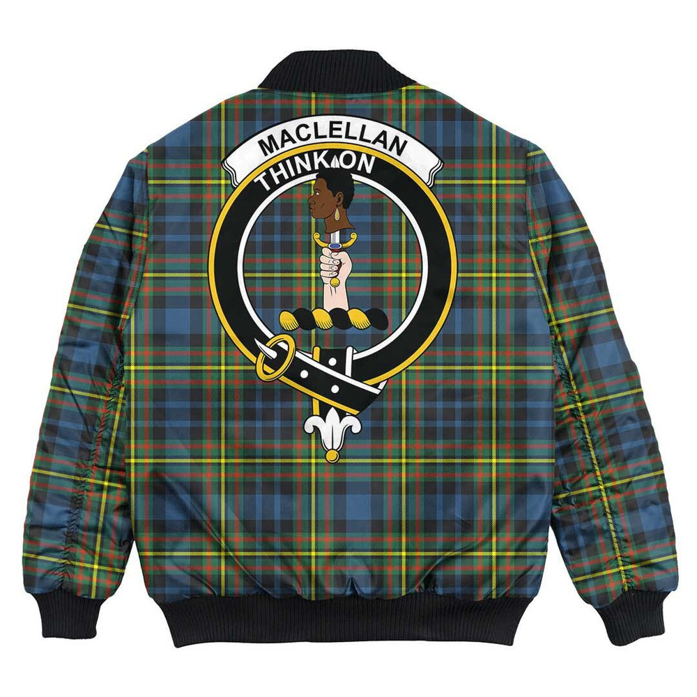 Clan MacLellan Ancient Tartan Crest Bomber Jacket LX53 MacLellan Ancient Tartan Tartan Bomber Jacket   