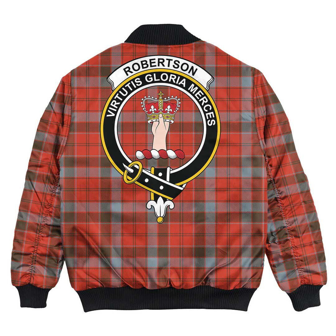 Clan Robertson Weathered Tartan Crest Bomber Jacket JC73 Robertson Weathered Tartan Tartan Bomber Jacket   