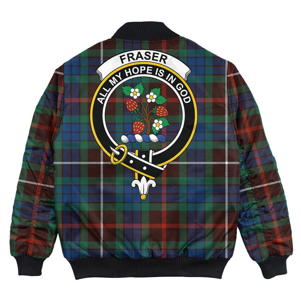 Clan Fraser Hunting Ancient Tartan Crest Bomber Jacket FG63 Fraser Hunting Ancient Tartan Tartan Bomber Jacket   
