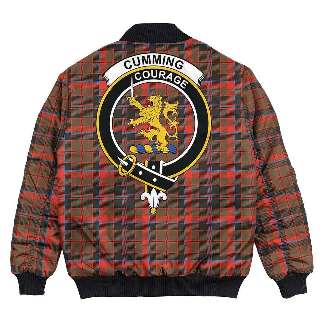 Clan Cumming Hunting Weathered Tartan Crest Bomber Jacket LE73 Cumming Hunting Weathered Tartan Tartan Bomber Jacket   