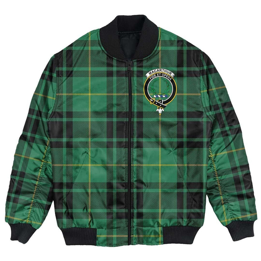 Clan MacArthur Ancient Tartan Crest Bomber Jacket PW27 MacArthur Ancient Tartan Tartan Bomber Jacket   