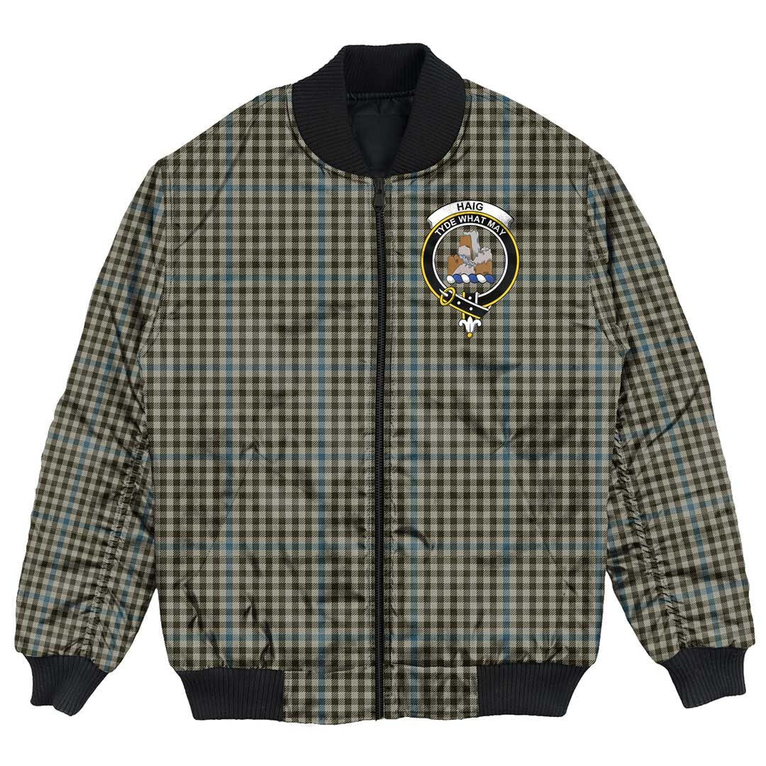 Clan Haig Check Tartan Crest Bomber Jacket UG58 Haig Check Tartan Tartan Bomber Jacket   