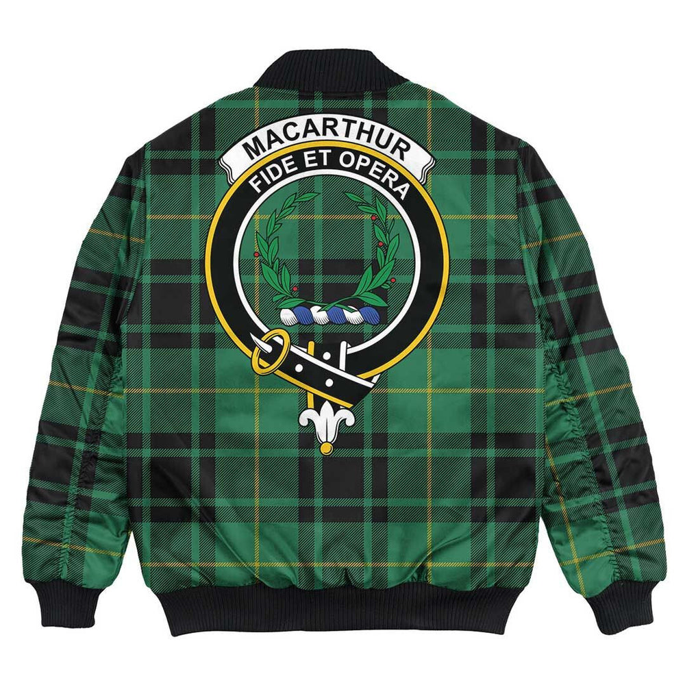 Clan MacArthur Ancient Tartan Crest Bomber Jacket PW27 MacArthur Ancient Tartan Tartan Bomber Jacket   