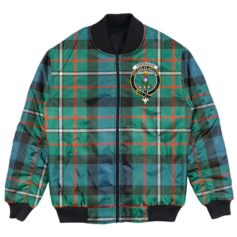 Clan FERGUSON ANCIENT Tartan Crest Bomber Jacket IZ10 FERGUSON ANCIENT Tartan Tartan Bomber Jacket   