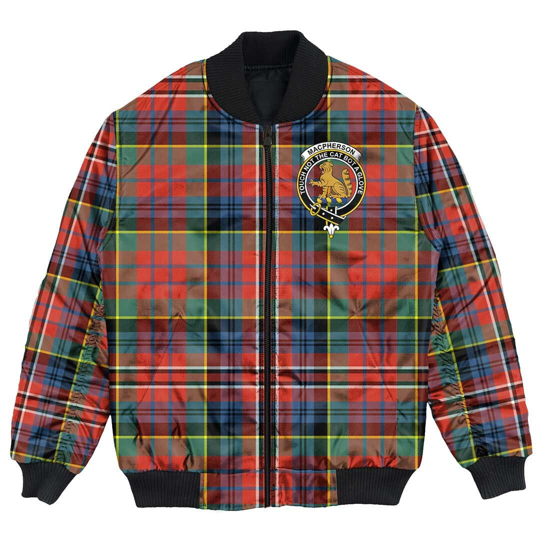 Clan MacPherson Ancient Tartan Crest Bomber Jacket TT30 MacPherson Ancient Tartan Tartan Bomber Jacket   