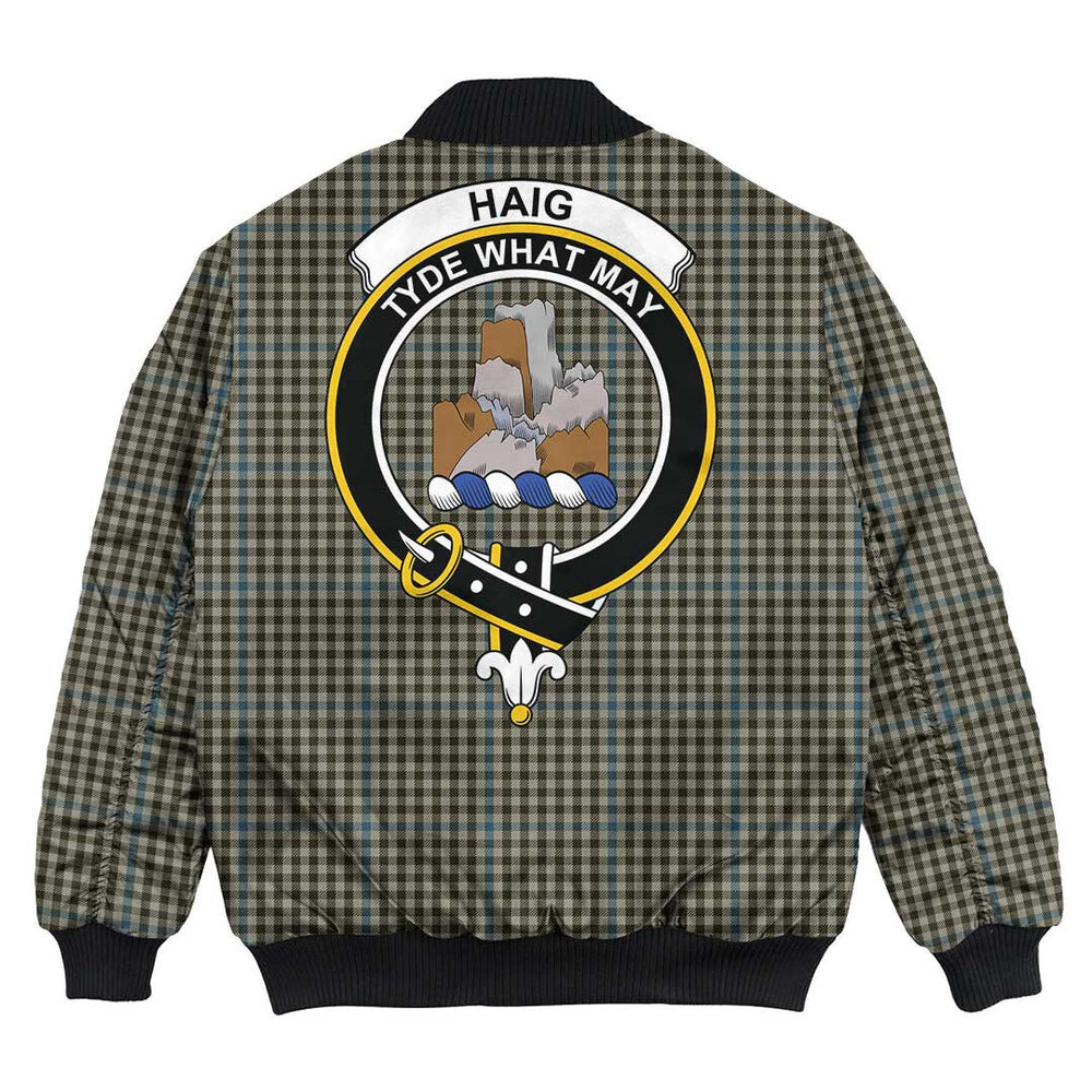 Clan Haig Check Tartan Crest Bomber Jacket UG58 Haig Check Tartan Tartan Bomber Jacket   