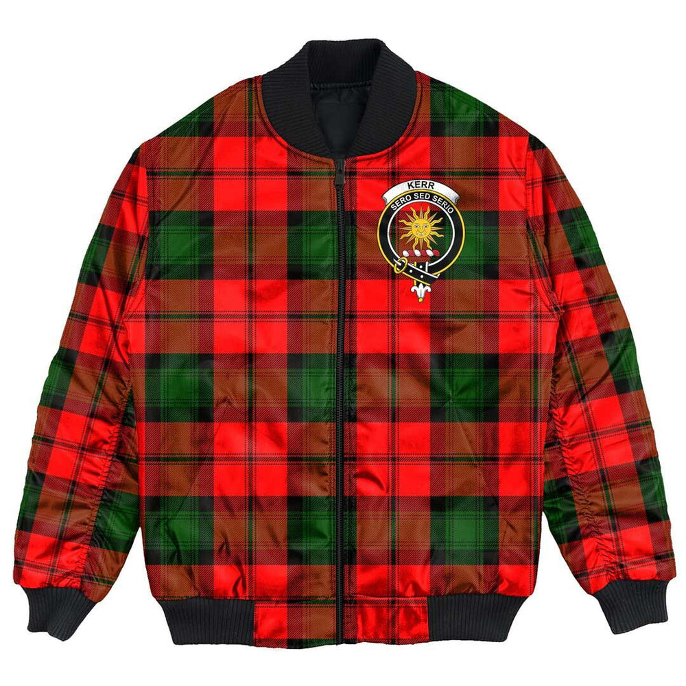 Clan Kerr Modern Tartan Crest Bomber Jacket SV42 Kerr Modern Tartan Tartan Bomber Jacket   