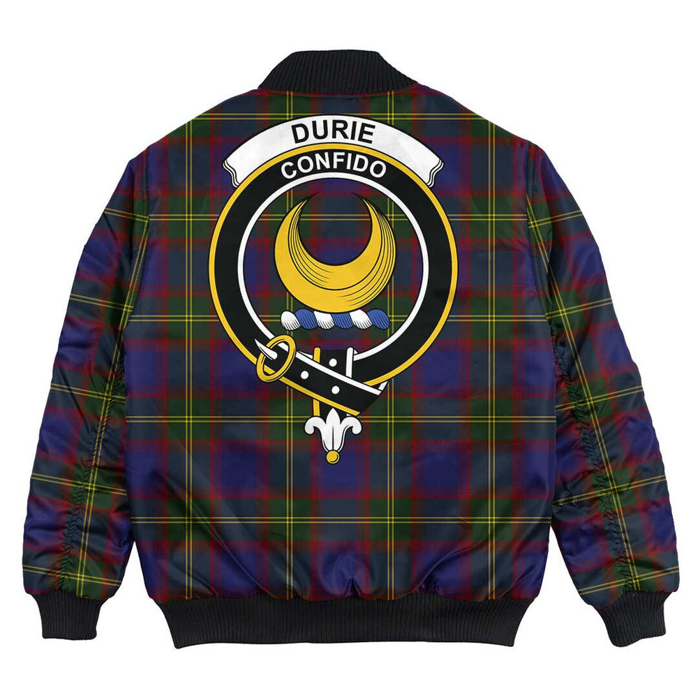 Clan Durie Tartan Crest Bomber Jacket XR41 Durie Tartan Tartan Bomber Jacket   